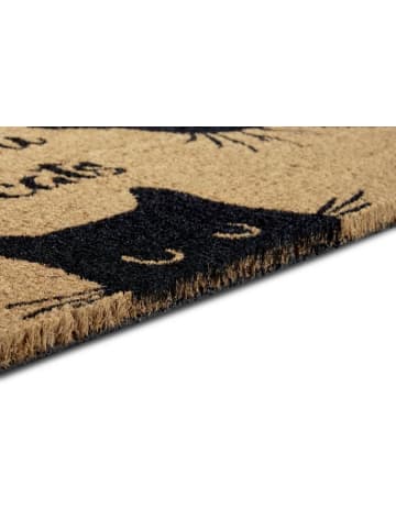 Hanse Home Fußmatte Kokos Katzenfan braun