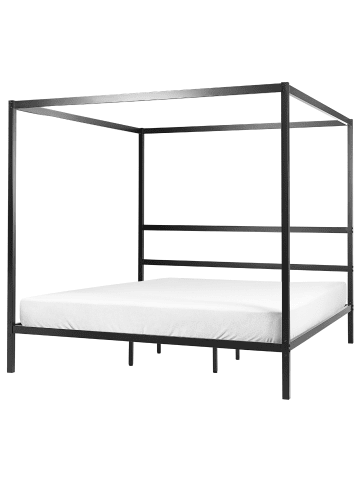 Beliani 2-tlg Himmelbett LESTARDS in Schwarz