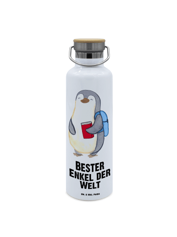 Mr. & Mrs. Panda Trinkflasche Pinguin Bester Enkel der Welt mit ... in Weiß