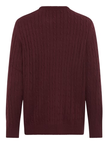 Man's World Rundhalspullover in bordeaux