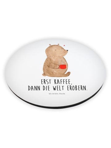 Mr. & Mrs. Panda Kühlschrankmagnet Bär Kaffee mit Spruch in Weiß