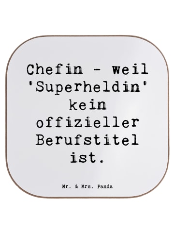 Mr. & Mrs. Panda gläseruntersetzer Spruch Chefin Superheldin mit... in Weiß