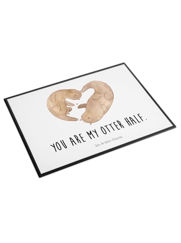 Mr. & Mrs. Panda Schreibunterlage Otter Herz mit Spruch in Weiß