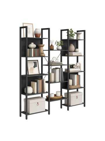 VASAGLE Bücherregal Barnet in Schwarz - (B)158 x (H)166 x (T)24 cm