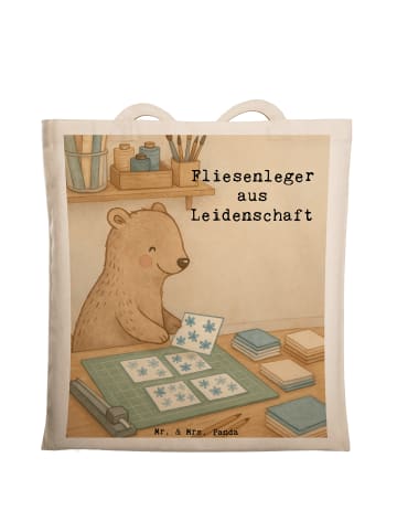 Mr. & Mrs. Panda Jutebeutel Fliesenleger Leidenschaft Design mit... in Weiß