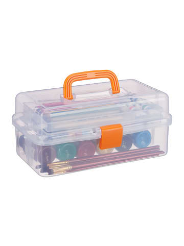 relaxdays 1x Plastikbox in Orange - (B)33 x (H)14 x (T)19cm