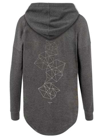 F4NT4STIC Oversized Hoodie Geometrics Abstract in charcoal