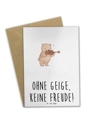 Mr. & Mrs. Panda valentinstagskarte Geige Freude mit Spruch in Weiß