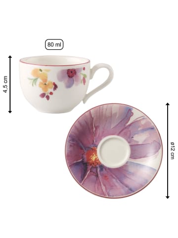 Villeroy & Boch Espressotasse mit Untertasse Mariefleur Basic 80 ml in bunt