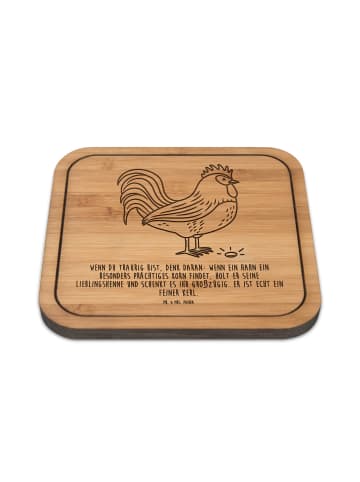 Mr. & Mrs. Panda Untersetzer Kork Hahn Korn mit Spruch in Transparent