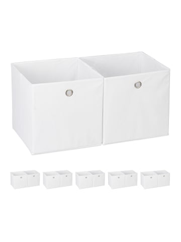 relaxdays 12x Aufbewahrungsbox in Weiß - (B)30 x (H)30 x (T)30 cm