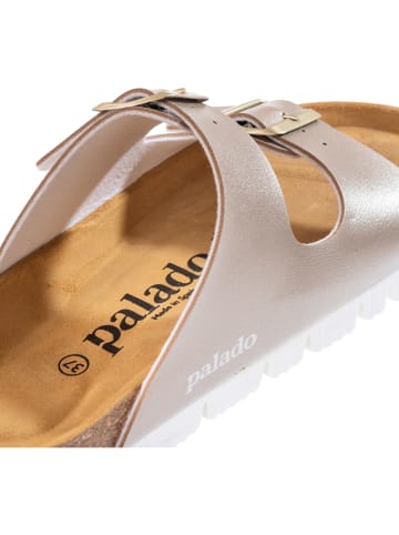 Palado Plateau-Pantoletten Korfu PL Metallic in Beige