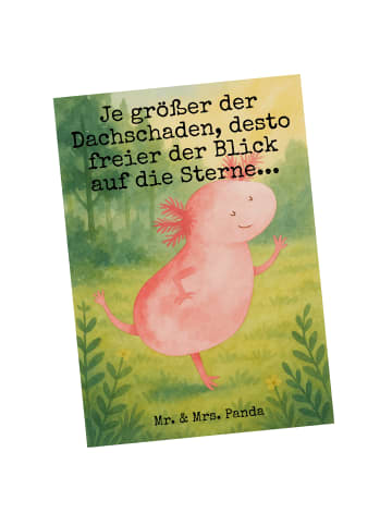 Mr. & Mrs. Panda Postkarte Axolotl Tanzen Design mit Spruch in Weiß