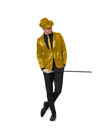 tectake Herren-Jackett mit glitzernden Pailletten, gold