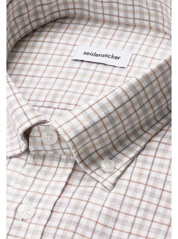 Seidensticker Flanellhemd Shaped in Beige