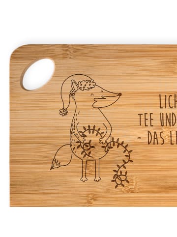 Mr. & Mrs. Panda Holzbrett Fuchs Weihnachten mit Spruch in Braun