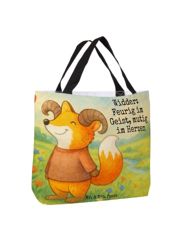 Mr. & Mrs. Panda Shopper Damen Widder Astologie Design mit Spruch in Weiß