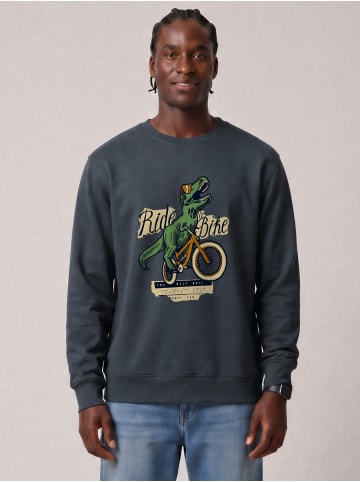 wat? Apparel Sweatshirt T-Rex Fahrrad in India Ink Grey