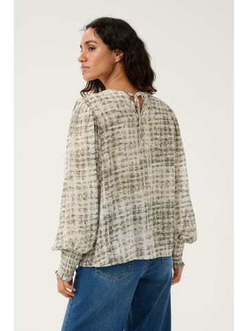 Kaffe Langarm-Bluse KAtrinike in Grey Texture Check