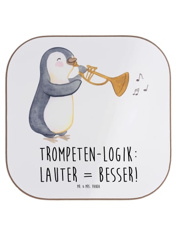 Mr. & Mrs. Panda Untersetzer für Gläser Trompeten Weisheit mit S... in Weiß