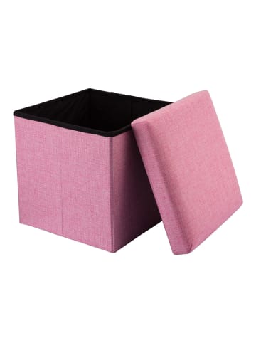 Intirilife Faltbarer Sitzhocker 30x30x30 cm in KIRSCHBLÜTEN PINK