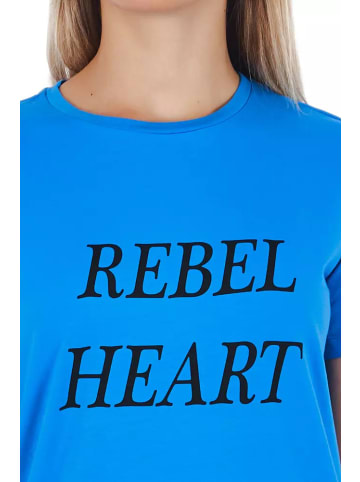 Frankie Morello Mehrfarbig Hell Blau Baumwolle Damen T-Shirt