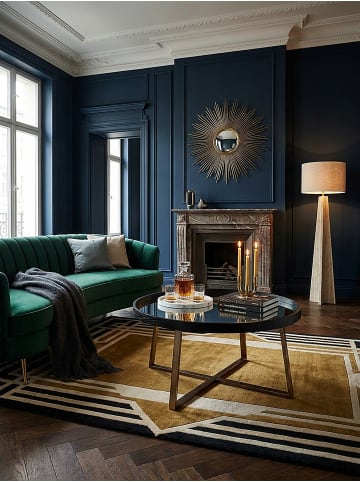 KADIMA DESIGN Couchtisch | Spiegelglas, ø78cm, Dunkelgold, Luxus