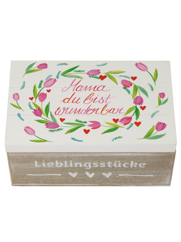 Mr. & Mrs. Panda Holzkiste Mama Tulpen mit Spruch in Bunt