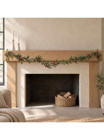 Home&Styling Collection Deko-Girlande mit roten Beeren in Grün, (B) 8 x (H) 8 x (L) 180 cm