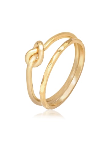 Elli Ring 925 Sterling Silber Knoten, Ring Set in Gold