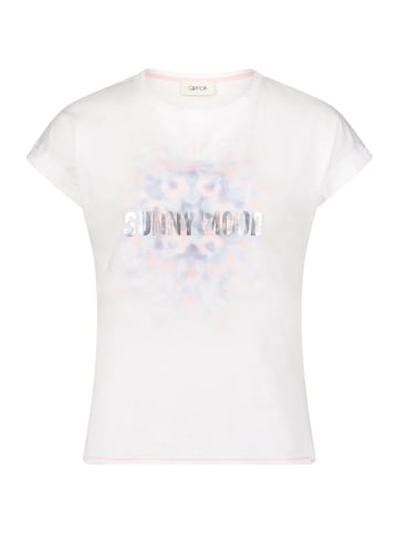 CARTOON Printshirt mit Ärmelaufschlag in Patch Cream/Rosé