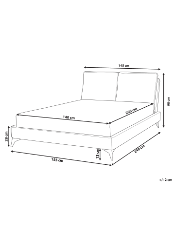 Beliani Doppelbett MELLE in Beige - (W) 155 x (H) 98 x (L) 240 cm