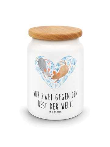 Mr. & Mrs. Panda Vorratsdose Mäuse Herz mit Spruch in Weiß
