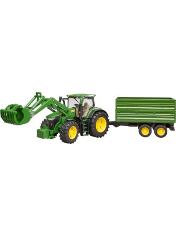 bruder Spielzeugauto 03155 Traktor John Deere 7R 350 mit Frontlader und Anhänger