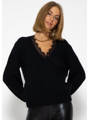 SASSYCLASSY Oversize Strick-Pullover in Schwarz