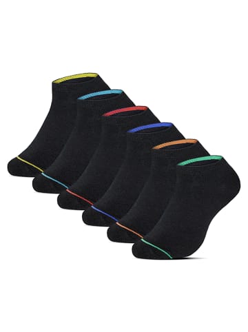 Yuhu Deluxe Sneakersocken Unisex 6er Pack in Schwarz