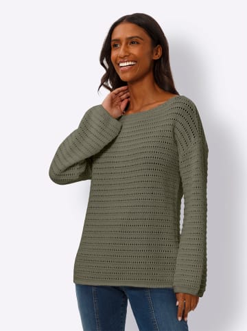 Heine Ajourpullover in khaki