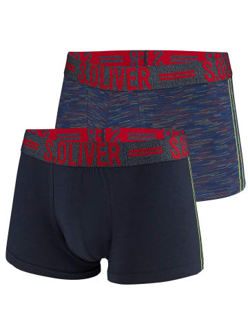 S. Oliver Boxershorts 2er Pack in Navy / Mehrfarbig