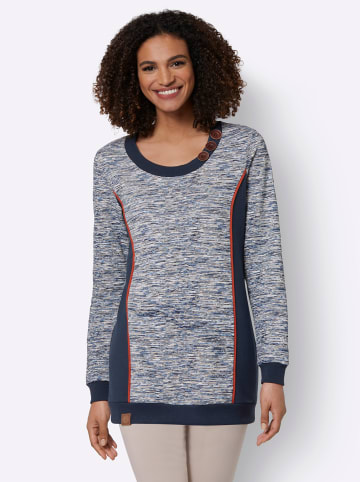 WITT WEIDEN Sweatshirt in marine-weiß-meliert