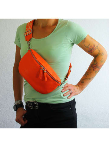 Toscanto Leder Gürteltasche Toscanto Tasche orange, mehrfarbig ca. 25cm