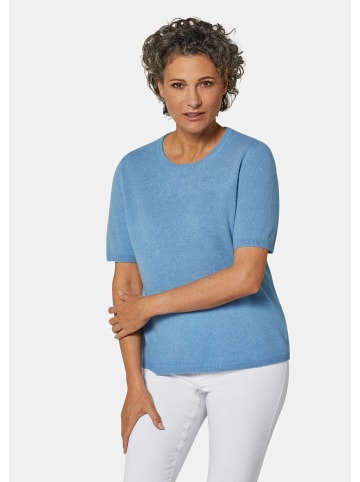 GOLDNER Halbarmpullover mit Rundhals aus Kaschmir in himmelblau