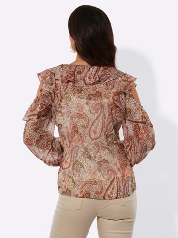 creation L Chiffonbluse in ecru-papaya-bedruckt