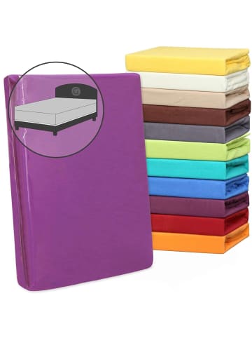 Traumschlaf Spannbettlaken Flausch Biber Boxspring in sand