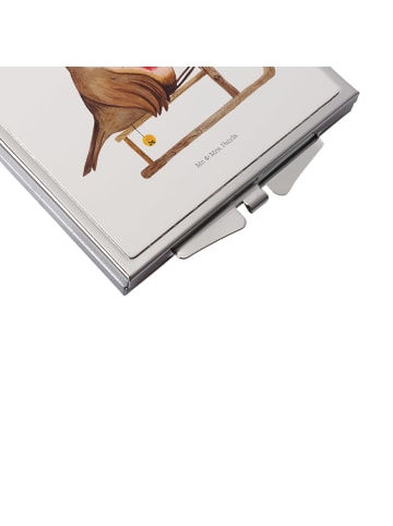 Mr. & Mrs. Panda Schminkspiegel Rotkehlchen Schlitten ohne Spruch in Weiß