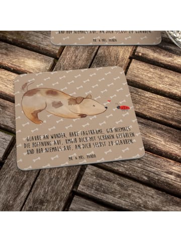 Mr. & Mrs. Panda Bierdeckel Hund Marienkäfer mit Spruch in Hundeglück