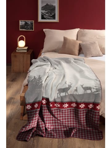 biederlack Biederlack Alpen Chic Wohndecke - Alp View in rot