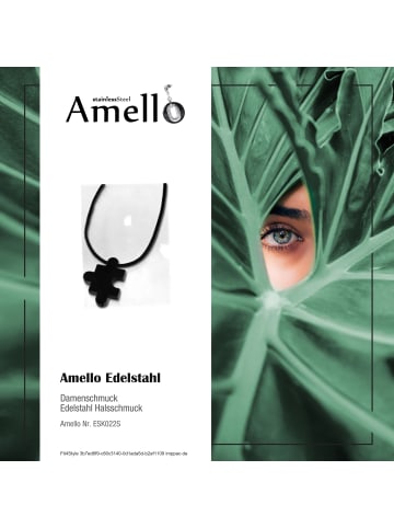 Amello Halskette Edelstahl (Stainless Steel) ca. 50cm + 5cm Verlängerung