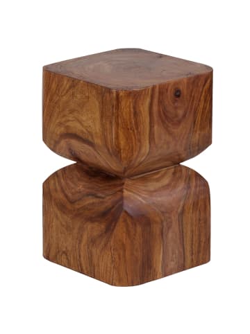 KADIMA DESIGN Rustikaler Sheesham Beistelltisch, natürliches Design, 30x45x30 cm