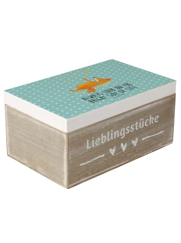 Mr. & Mrs. Panda Holzbox mit Deckel Fuchs Sterne mit Spruch in Türkis Pastell