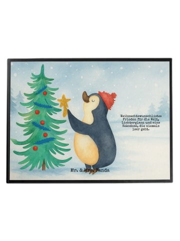 Mr. & Mrs. Panda Schreibtischunterlage Pinguin Weihnachtsbaum De... in Weiß